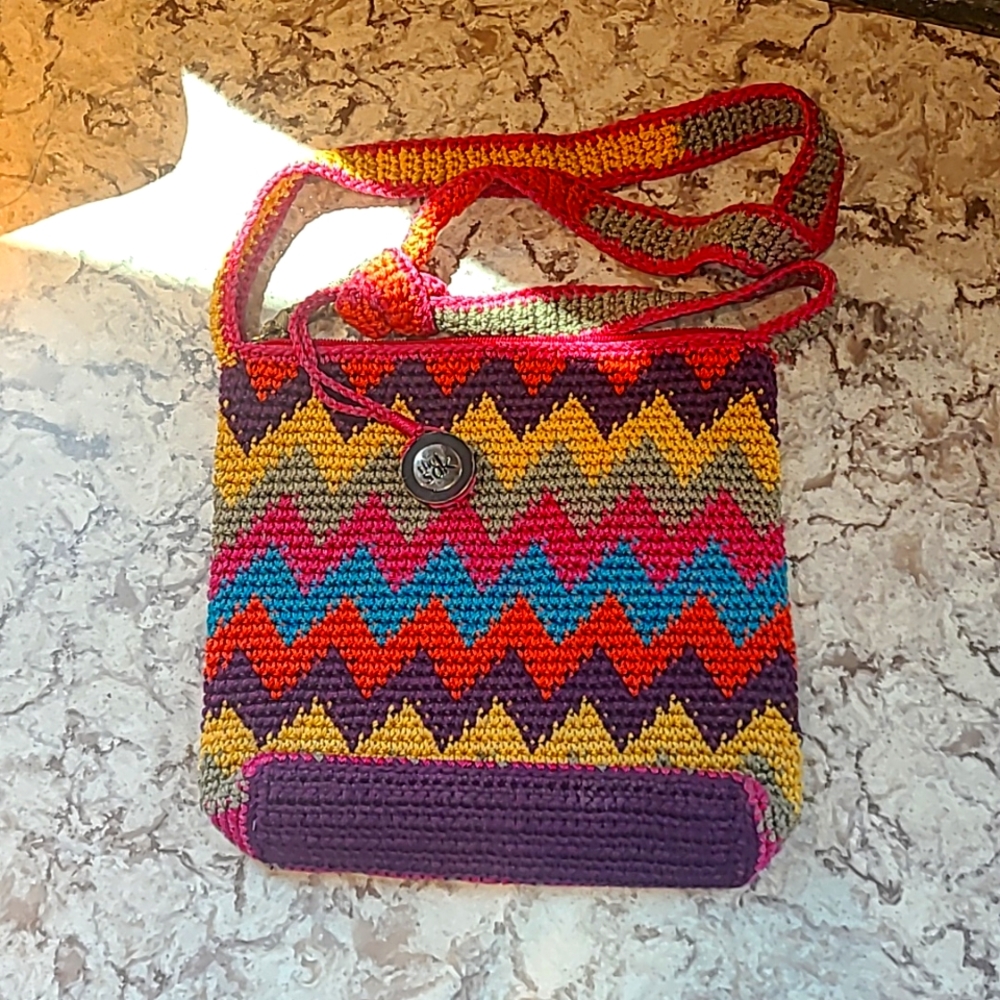 The Sak multi color crochet crossbody purse Brand New